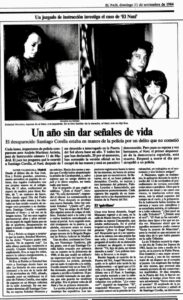 El Nani. Un año sin dar señales de vida. El primer desaparecido de la democracia. Javier Valenzuela, El País, 11 noviembre 1984