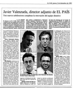 Javier Valenzuela-Directo adjunto de El País-Información en El País-2 diciembre 1983