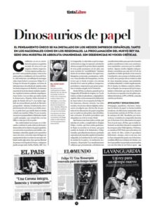 Dinosaurios de papel. La decadencia de los diarios impresos. tintaLibre Verano 2014