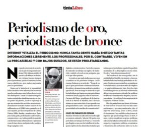 Periodismo de oro-periodistas de bronce. tintaLibre. Febrero 2015