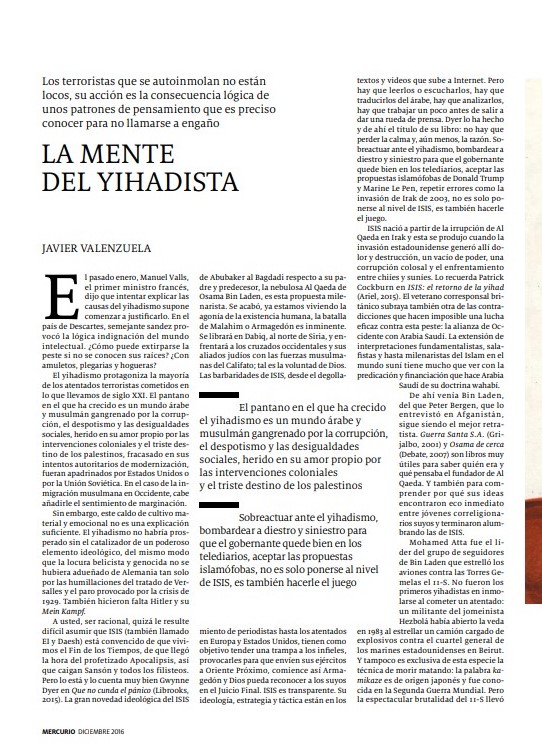 La mente del yihadista. Mercurio, diciembre 2016